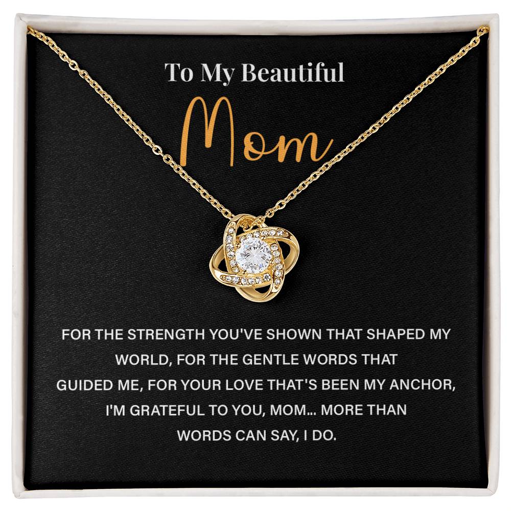 Mom Necklace Gift From Daughter Or Son With Message Card