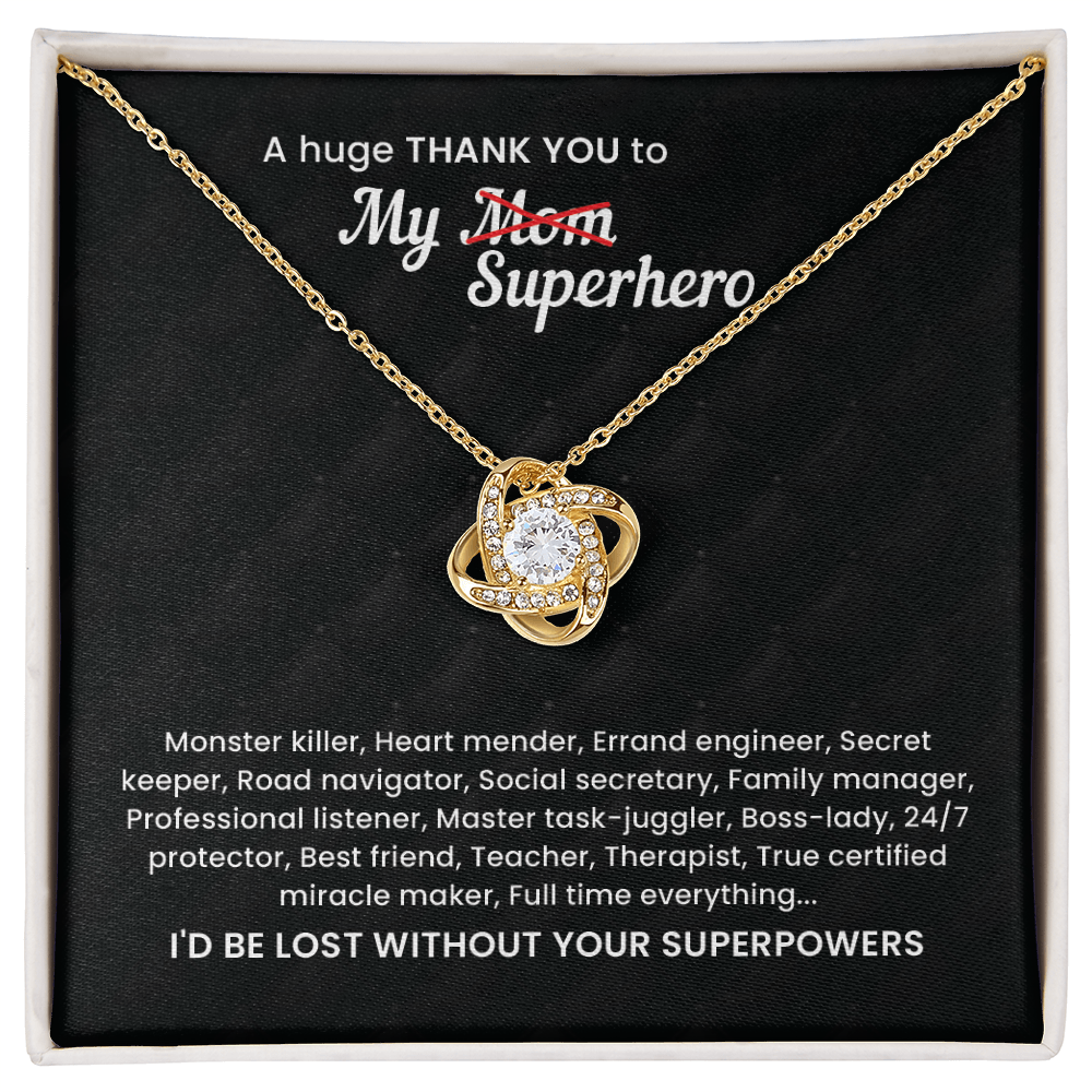 A Hugs Thank You My Superhero Necklace For Mom