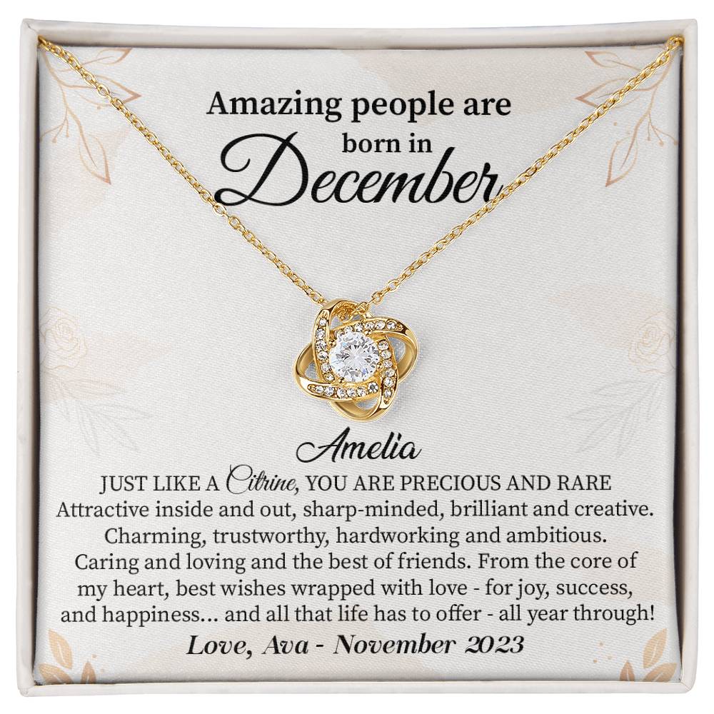 December Birthday Gift for Her – Jewelry with Card & Box