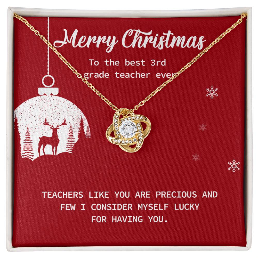 To The Best 3rd Grade Teacher Merry Christmas Necklace Gift Gift From Your Student Necklace Gift For Teacher Teacher Necklace Gift Heartfelt Necklace For Teacher Thank You Necklace For Teacher