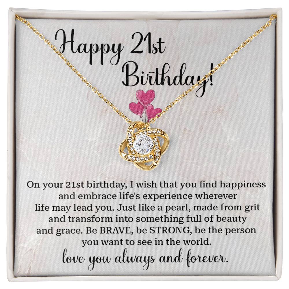 21st Birthday Necklace for Daughter – Gift Box with Message Card
