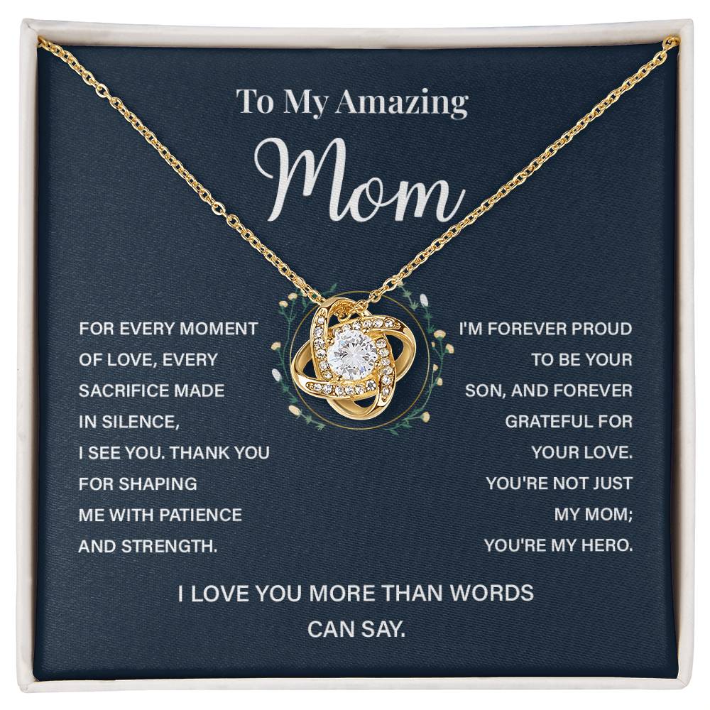 Necklace Gift for Mom from Son with Inspirational Message