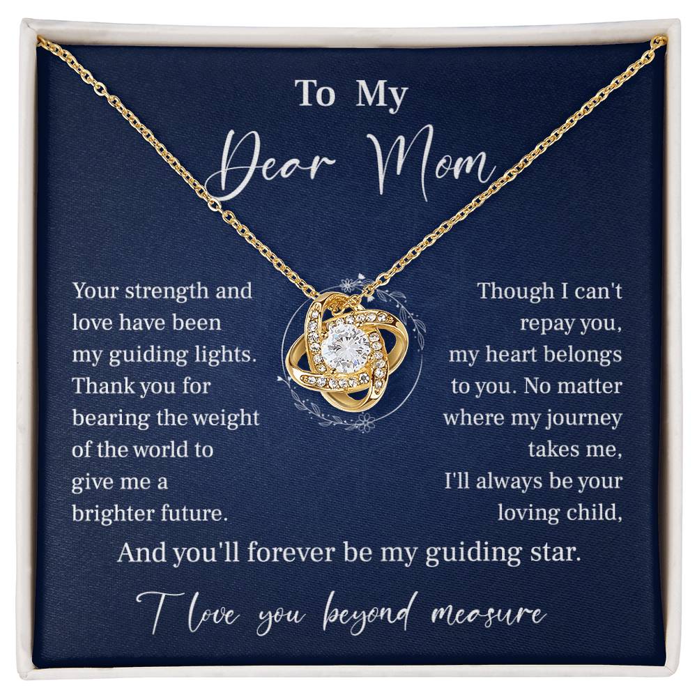 To My Mom Necklace Gift – Guiding Star Message Card from Daughter or Son