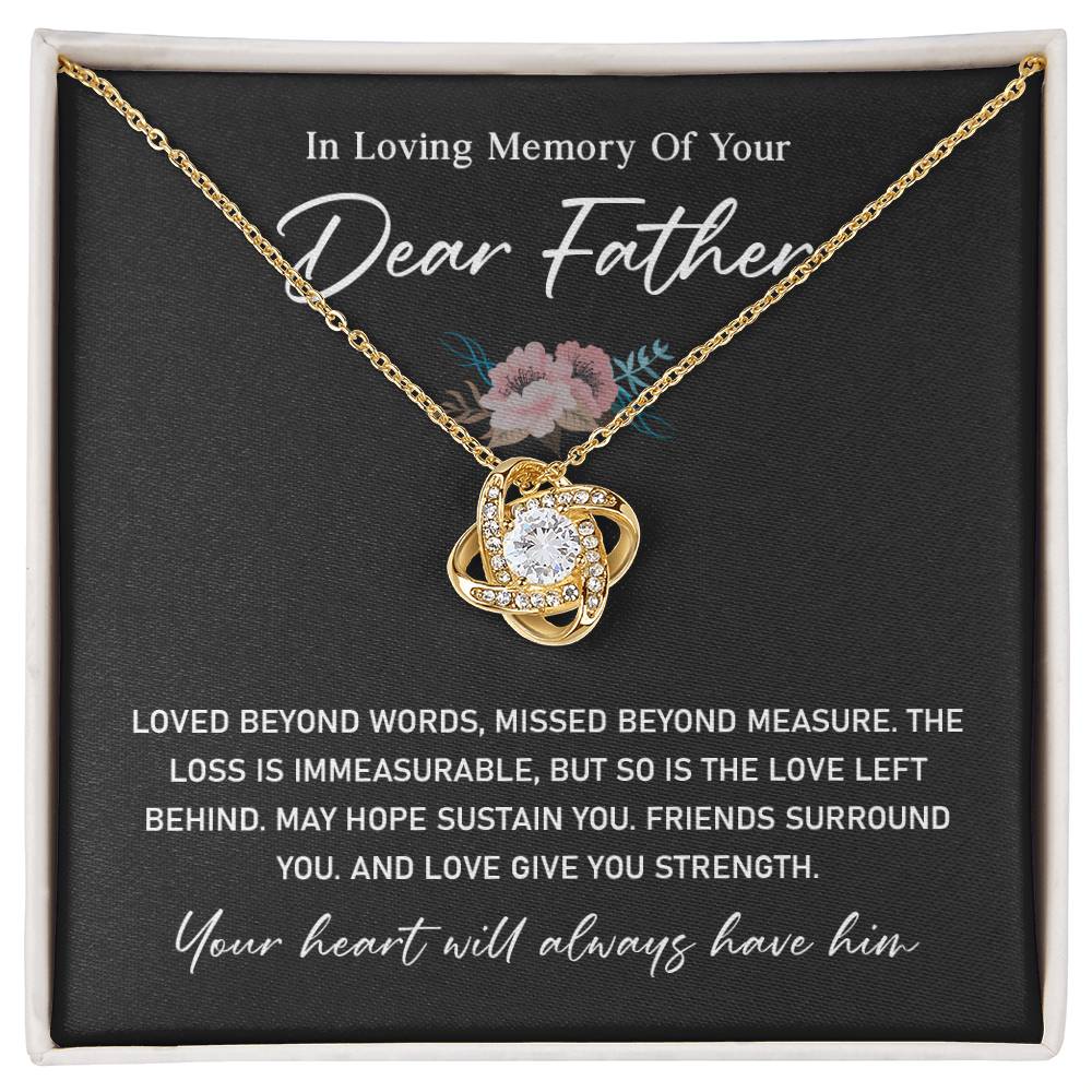 Sympathy Necklace for Loss of Father with Gift Card