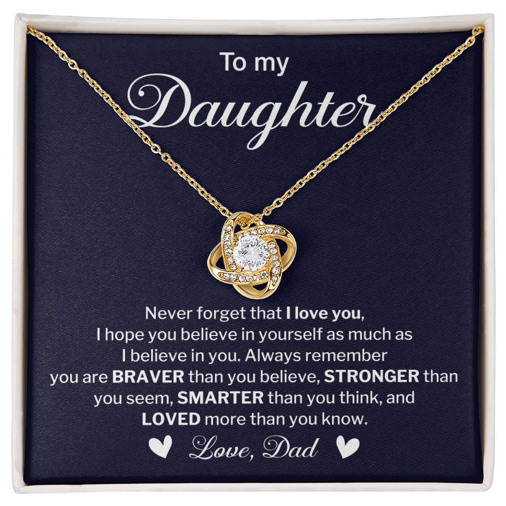 To My Daughter Necklace Gift From Dad With Message Card