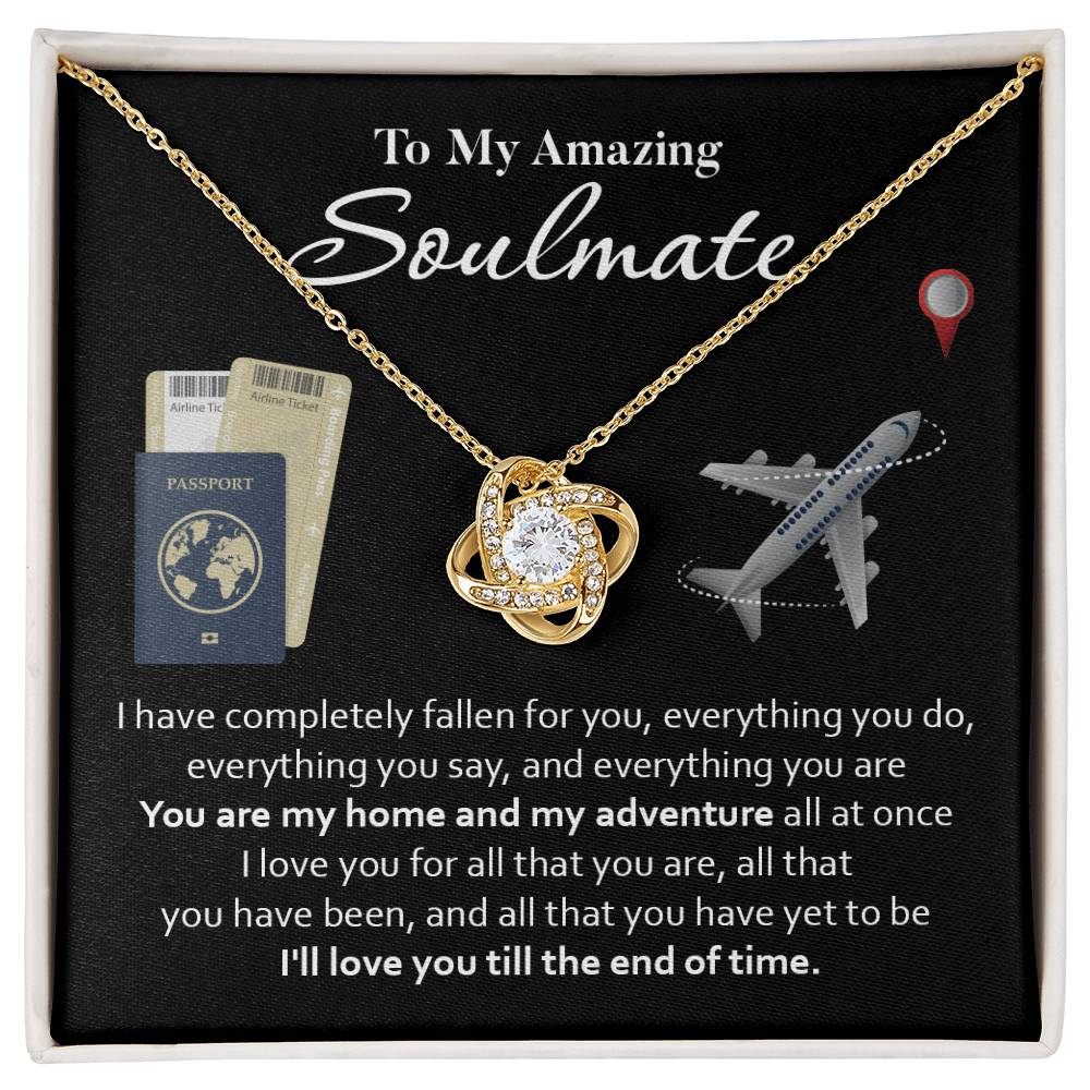 Soulmate Necklace Gift for Her – Message Card and Gift Box