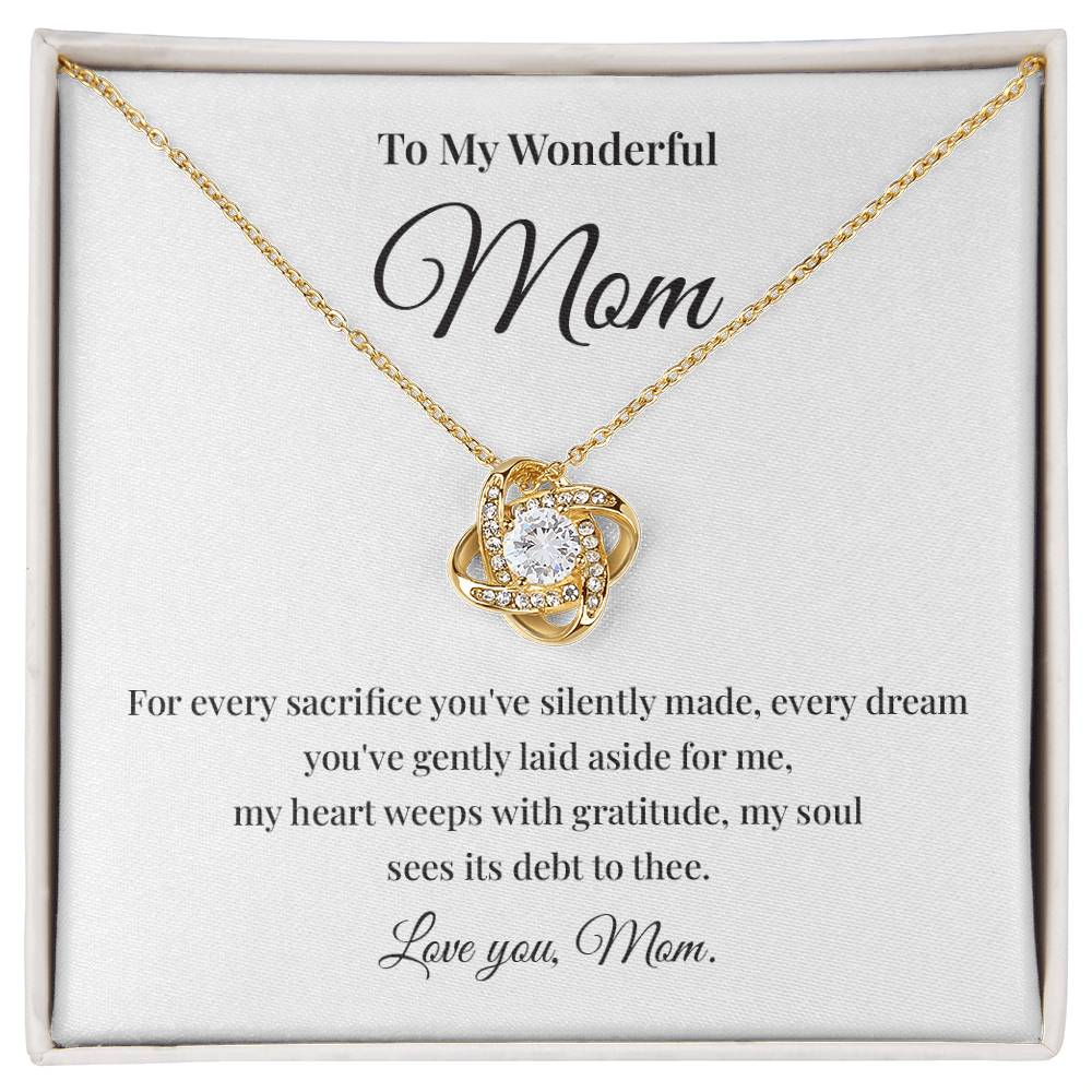 Necklace Gift for Wonderful Mom With Love Knot Pendant