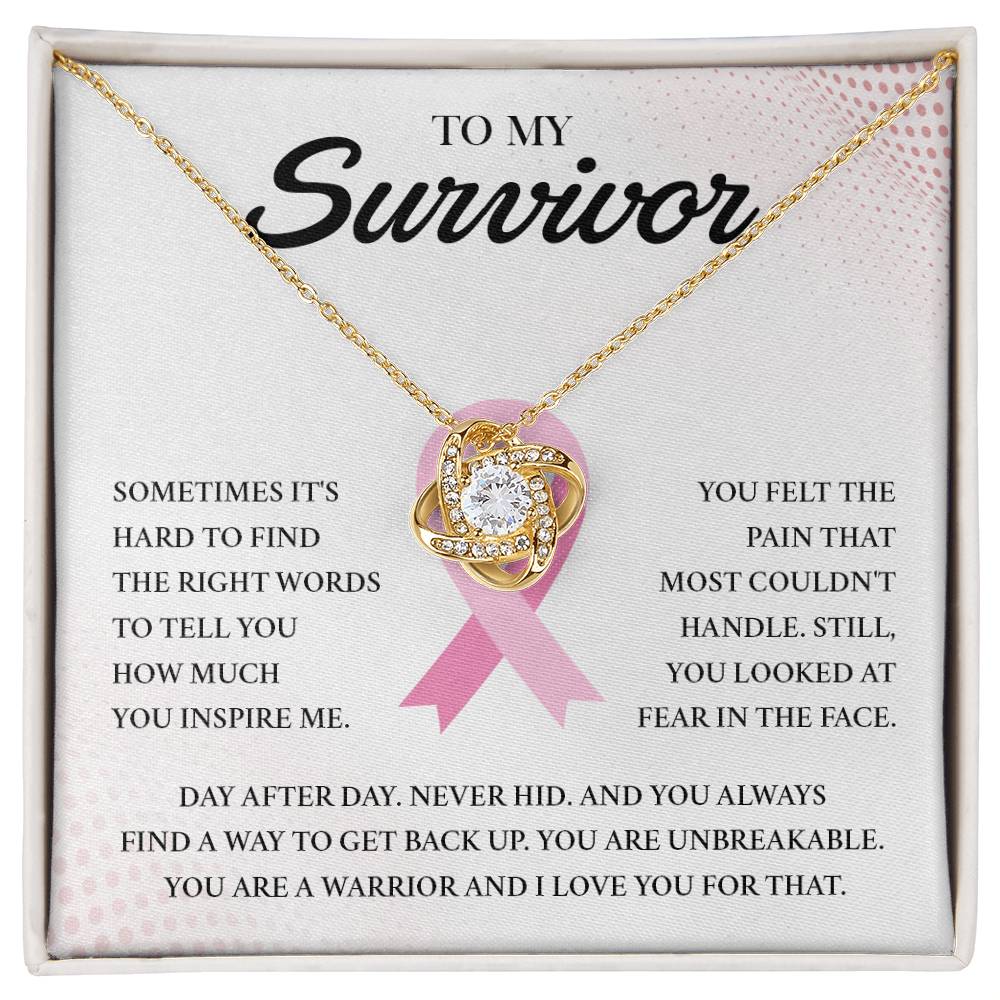 Breast Cancer Survivor Necklace – Warrior Gift with Pendant