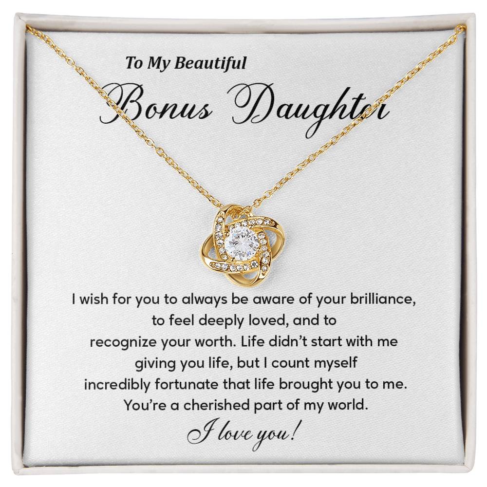 Bonus Daughter Necklace Gift with Emotional Message
