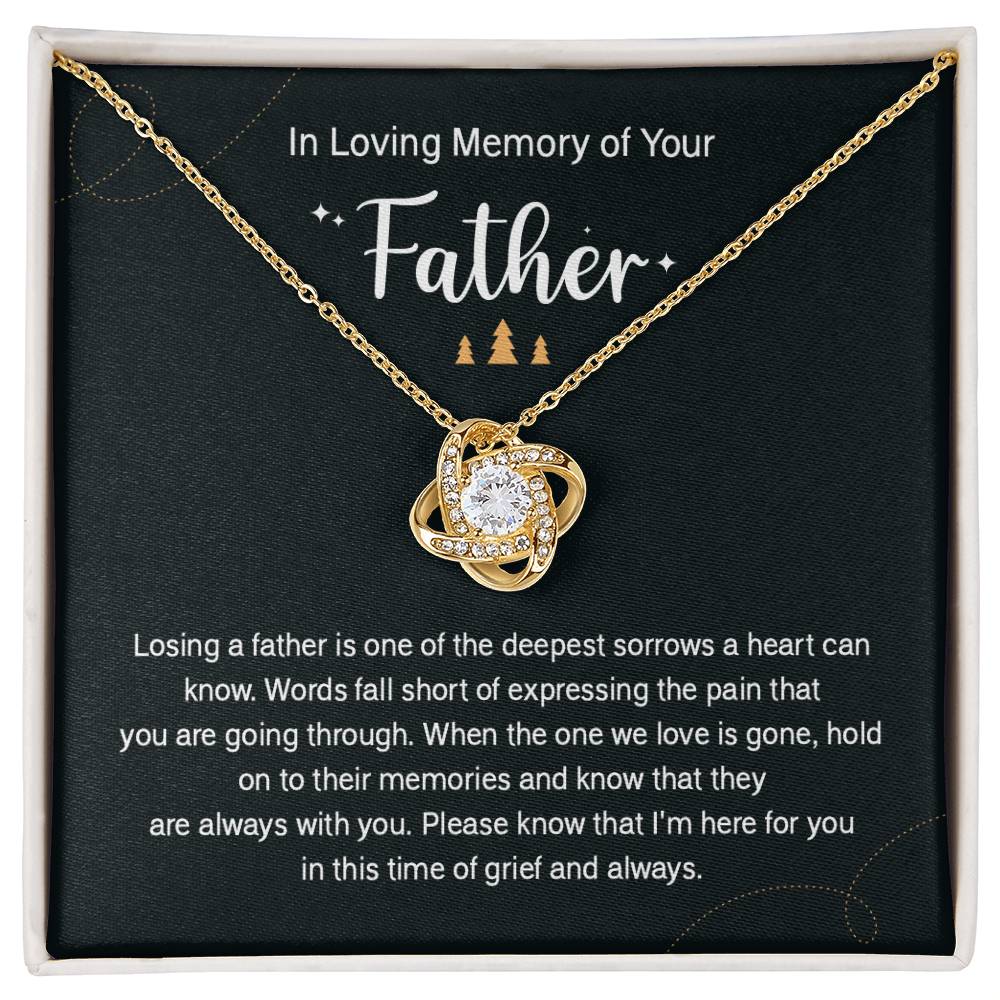 Holiday Memorial Necklace for Loss of Father Gift
