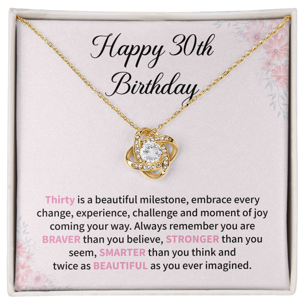30th Birthday Necklace Gift With Empowering Message