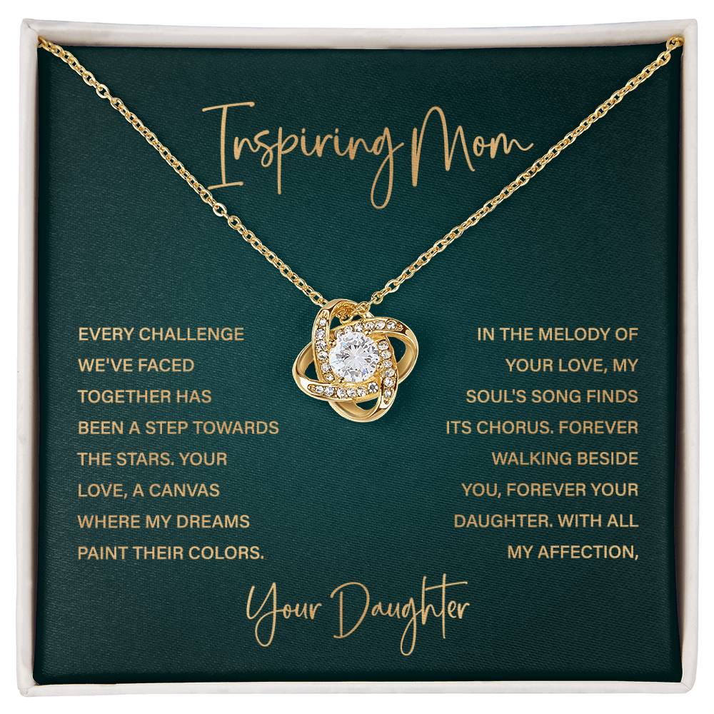 Inspiring Mom Necklace – From Daughter with Heartfelt Message Card