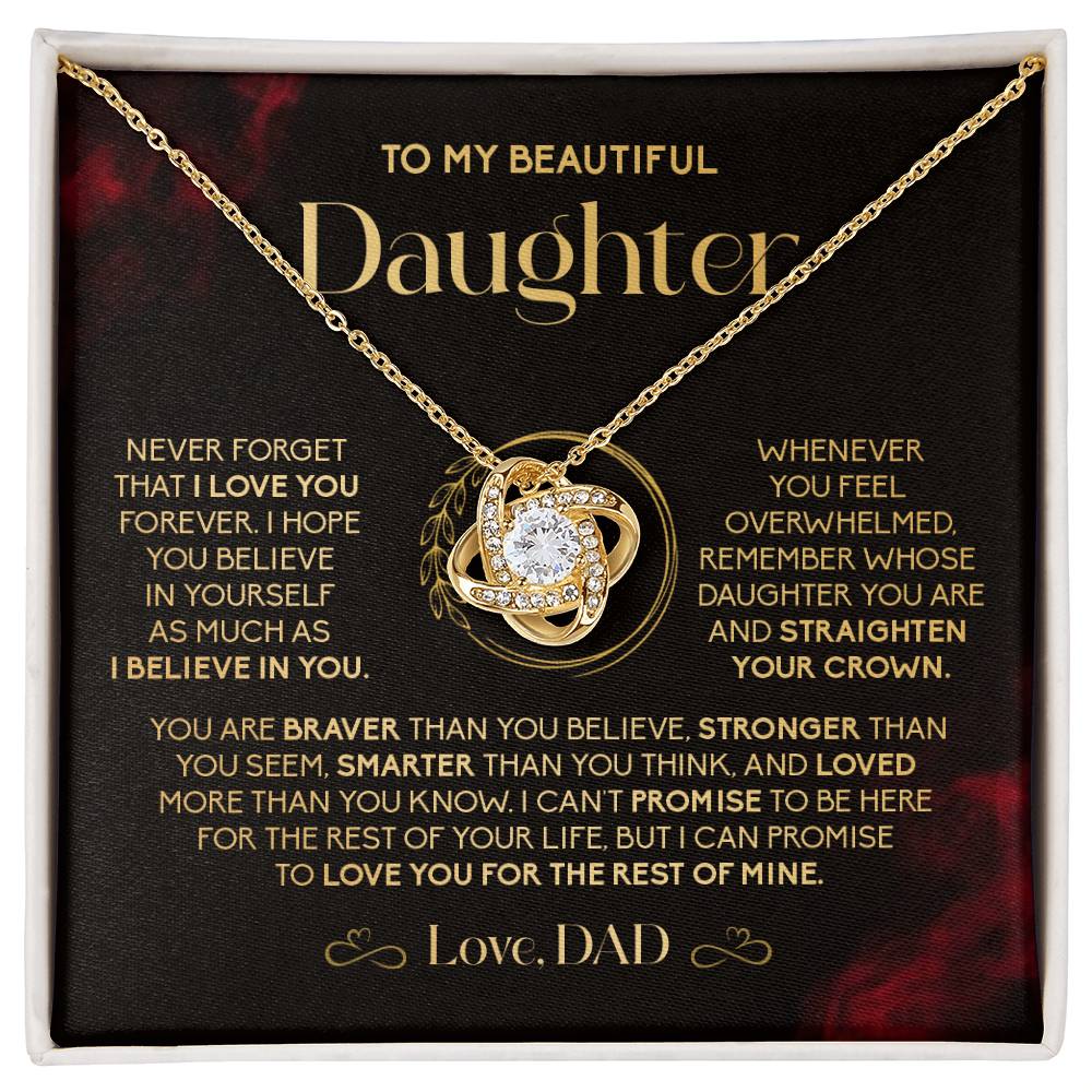 Gift for Daughter from Dad – Crown Necklace with Empowering Message