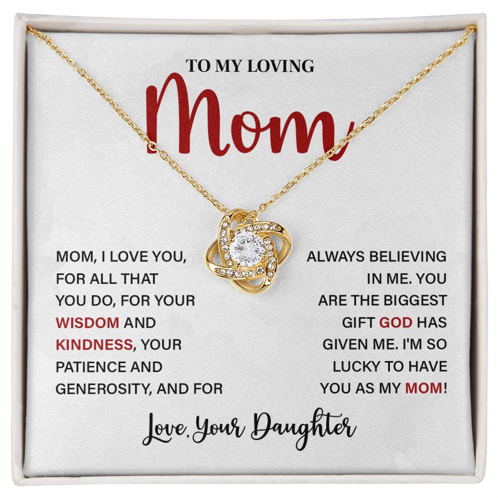 Necklace for Loving Mom from Daughter with Appreciation Note