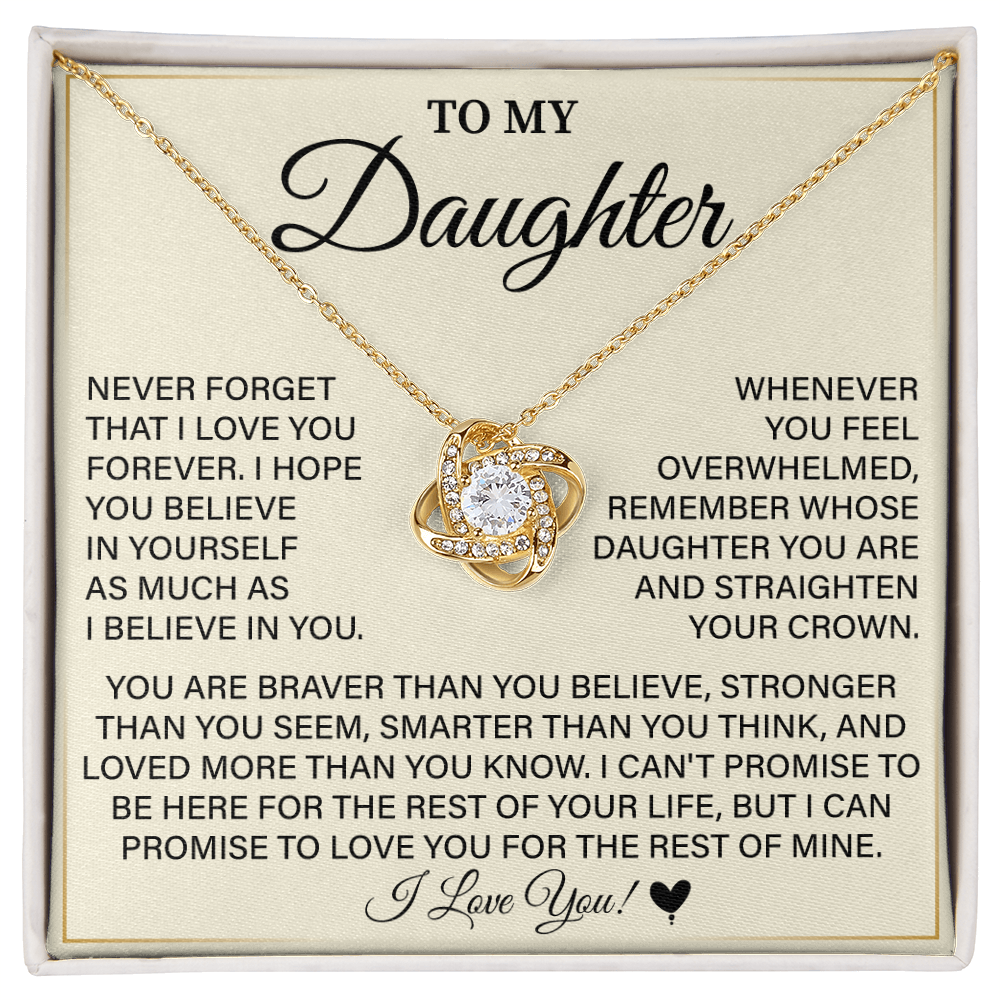 Necklace Gift for Daughter with Crown Message Card