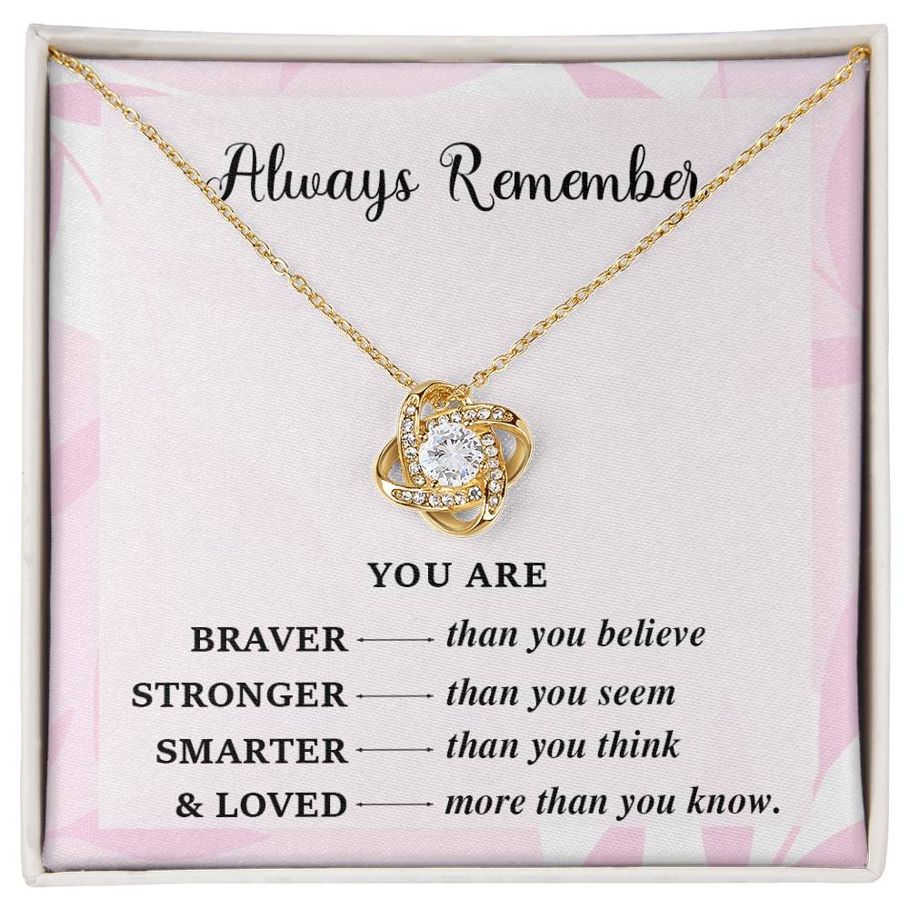 Always Remember Necklace – Encouragement Gift for Her Strength & Bravery
