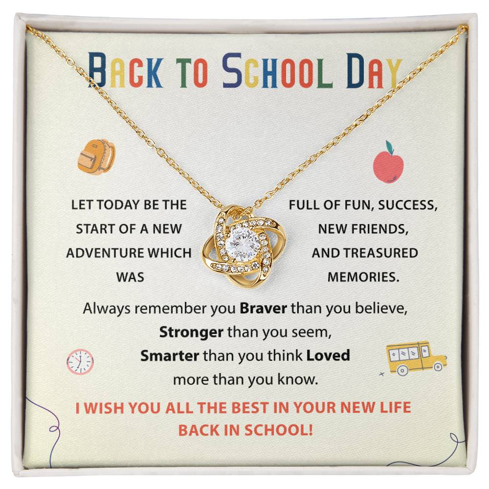 Back to School Necklace Gift for Daughter with Inspirational Card