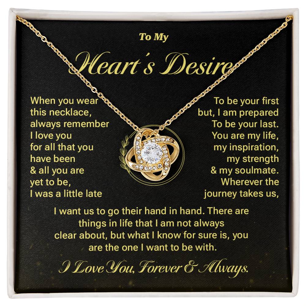 Heart’s Desire Necklace Gift – Message Card & Box