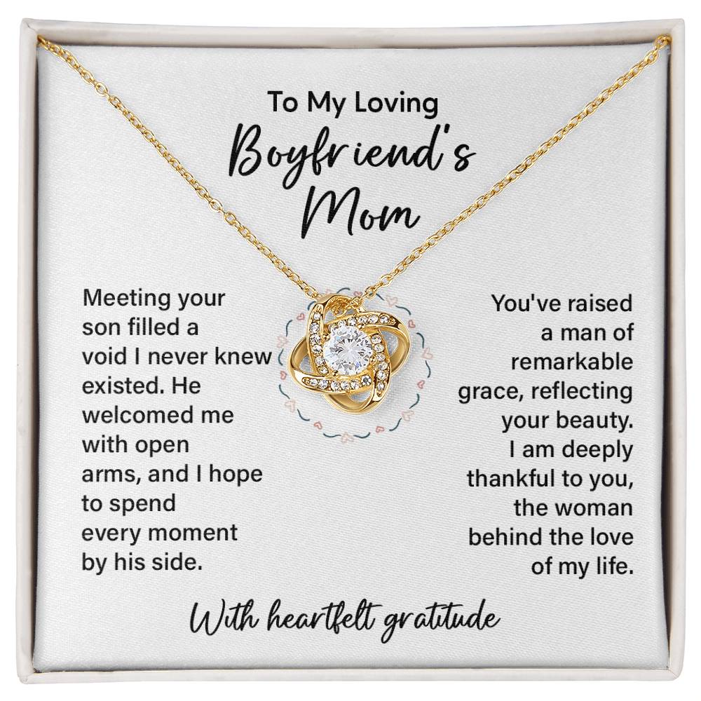 To My Loving Boyfriend's Mom Graceful And Loving Mom Necklace Boyfriend’s Mom Tribute Necklace Necklace For Boyfriend’s Family Bond Son Raised By Love Necklace Unique Family Bond Necklace Meaningful Gift For Boyfriend’s Mom Necklace For Incredible Mom