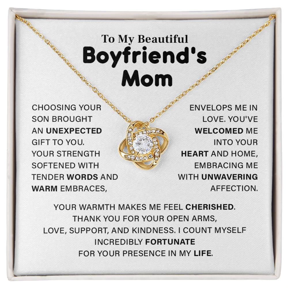 Boyfriend’s Mom Necklace – Appreciation Gift with Message Card