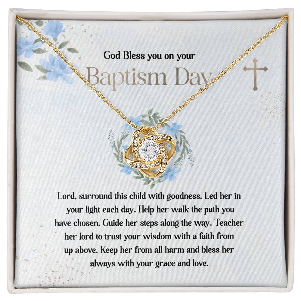 Baptism Necklace Gift for Girl with Message Card