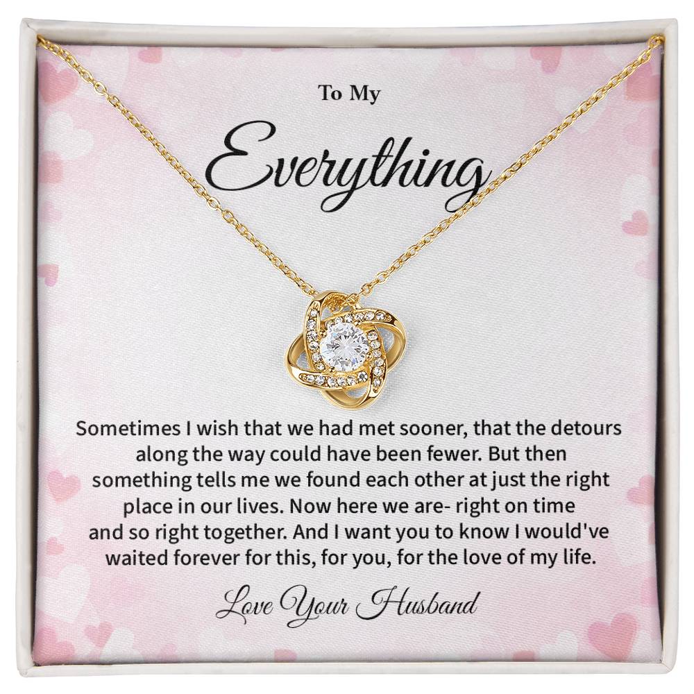 To My Everything Necklace Gift From Your Husband Sentimental Jewelry For Wife