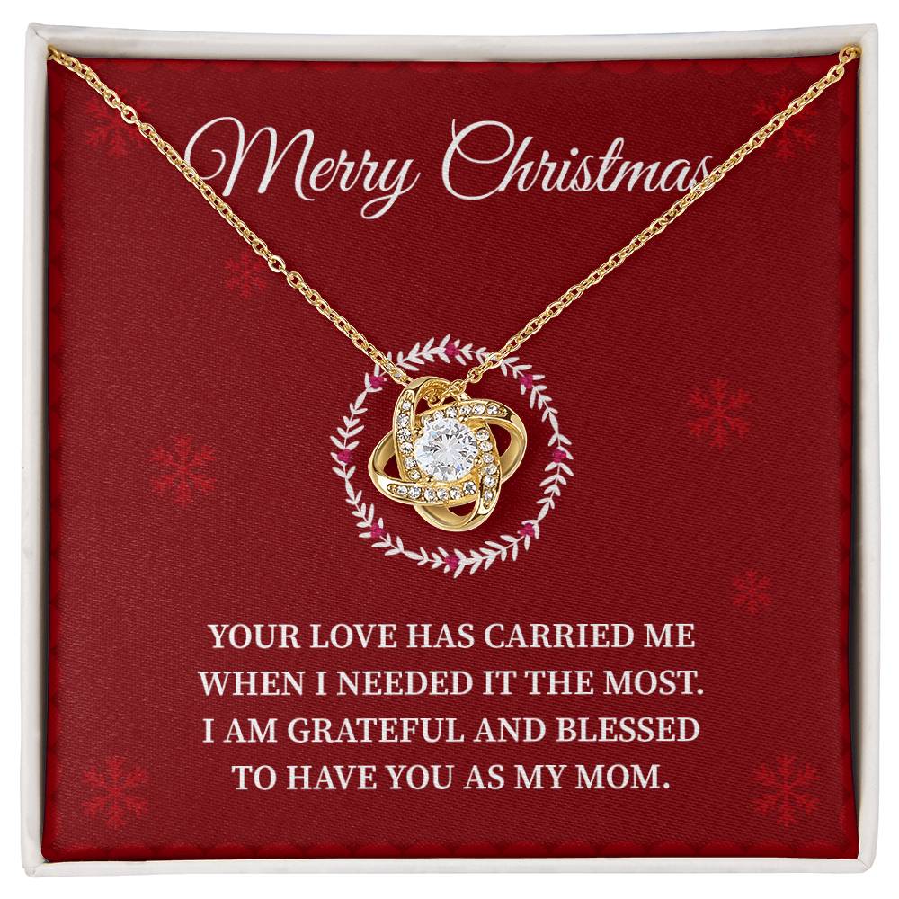 Christmas Necklace Gift for Mom Holiday Message Card and Gift Box