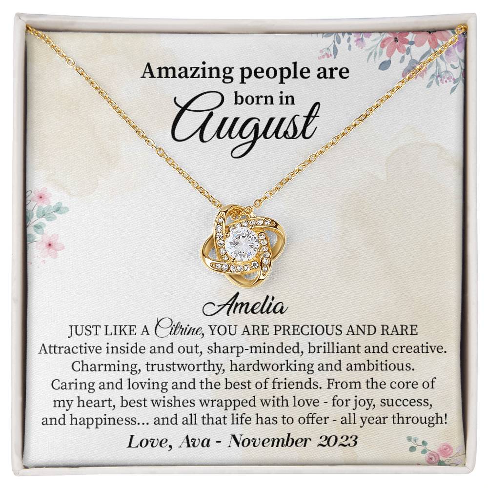 August Birthday Necklace Gift for Her – Floral Gift Box Jewelry