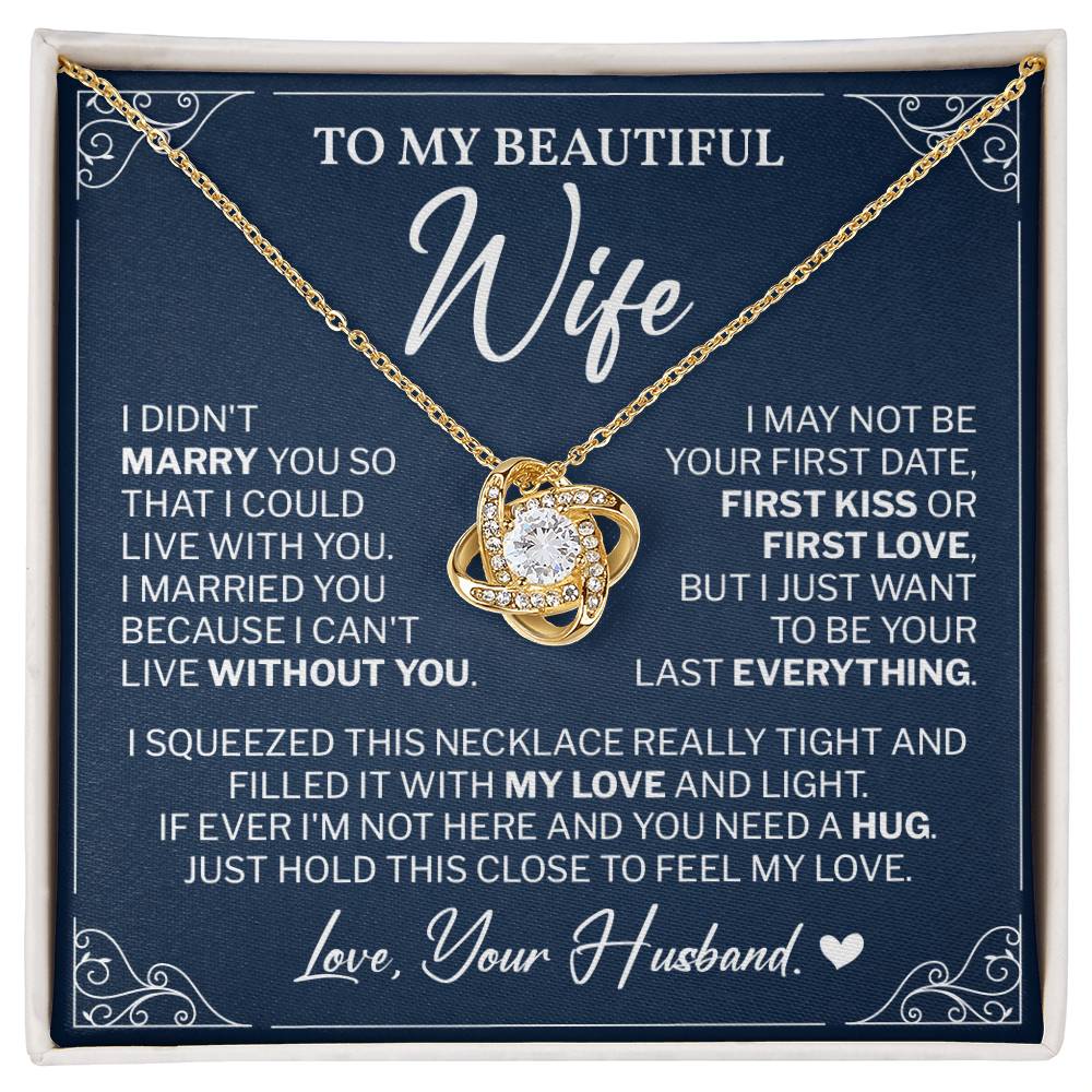 Wife Necklace Gift from Husband Romantic Message Card Box