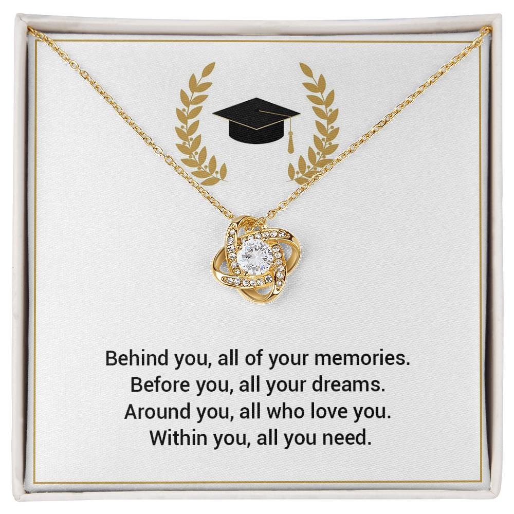 Graduation Necklace Gift with Cap & Laurel Design