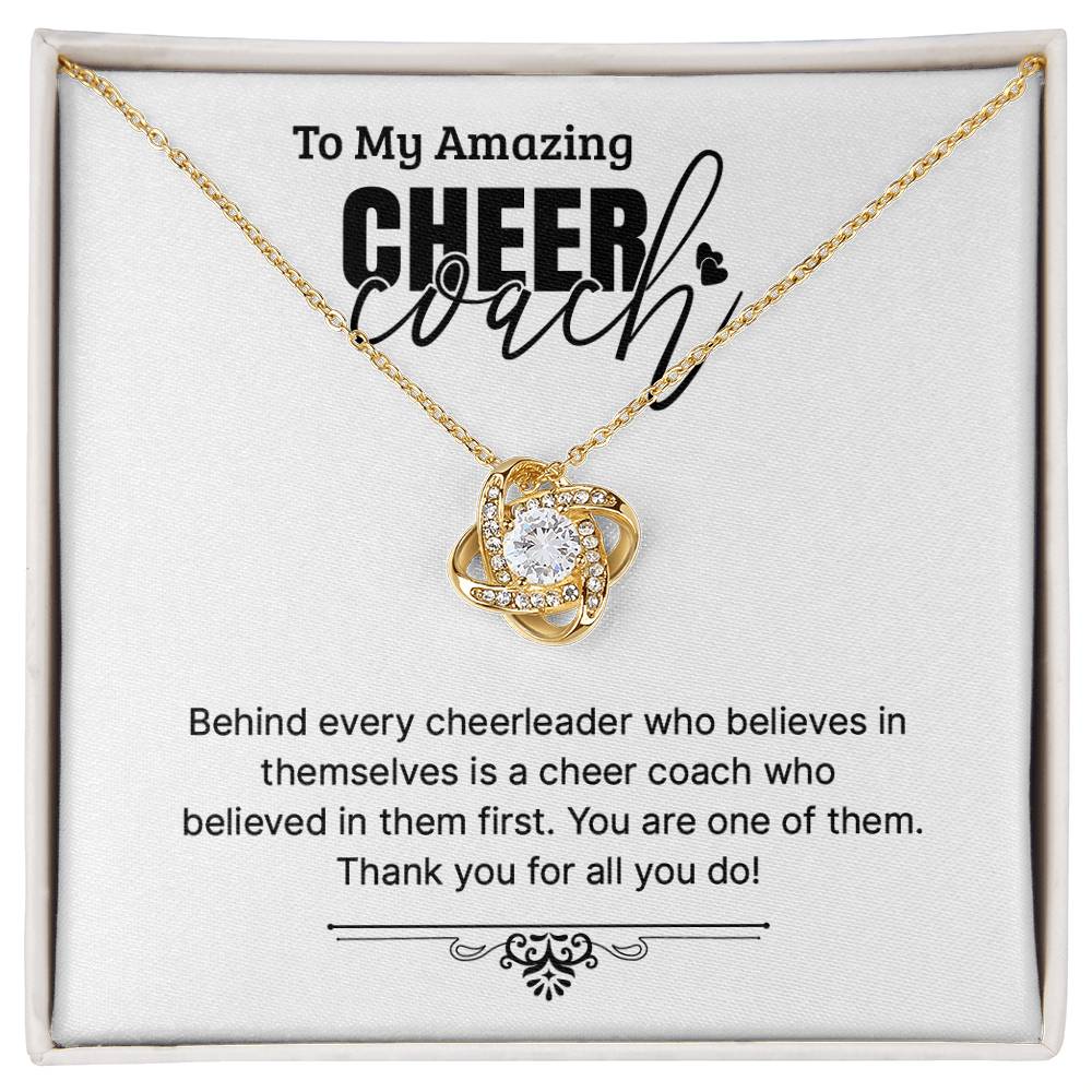 Cheer Coach Appreciation Necklace - Thank You For Believing In Me, A Heartfelt Tribute To Amazing Cheer Coaches - Unique Gift For Cheerleaders