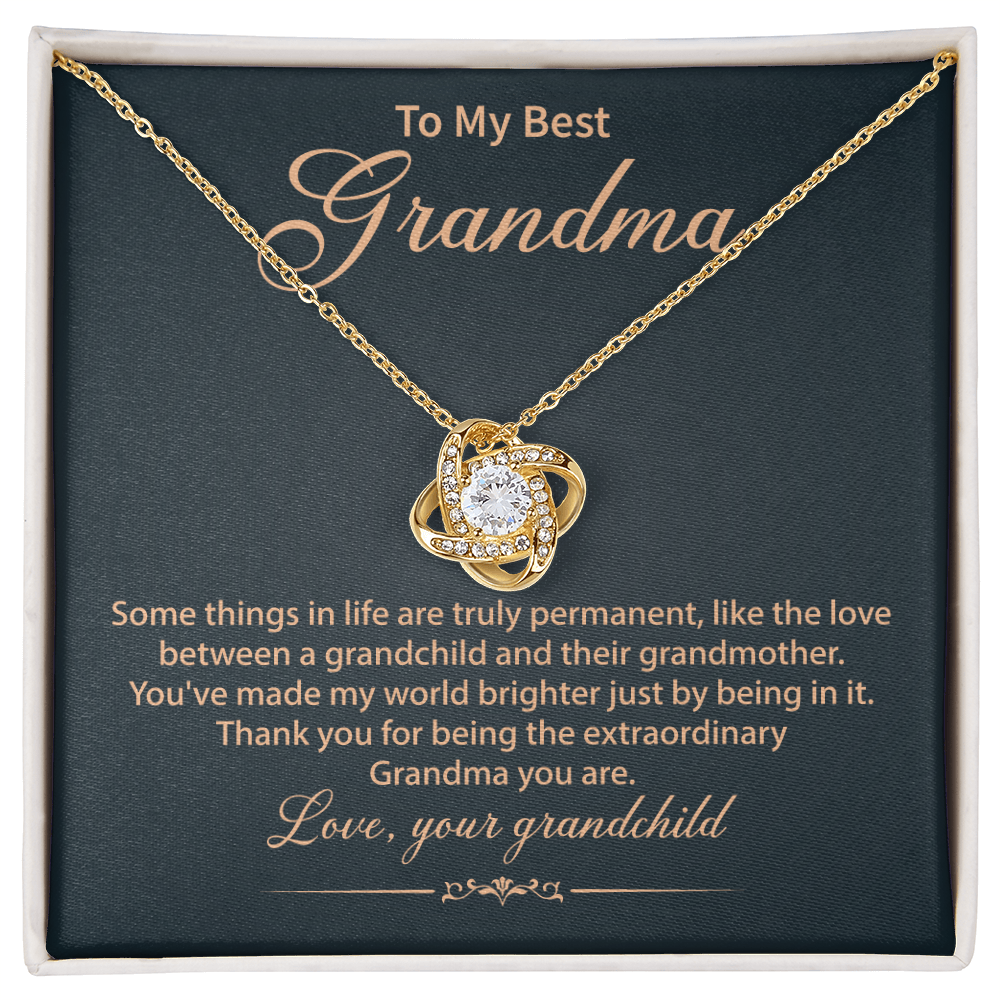 Best Grandma Gift – Elegant Love Knot Message from Grandchild, Heartfelt Keepsake