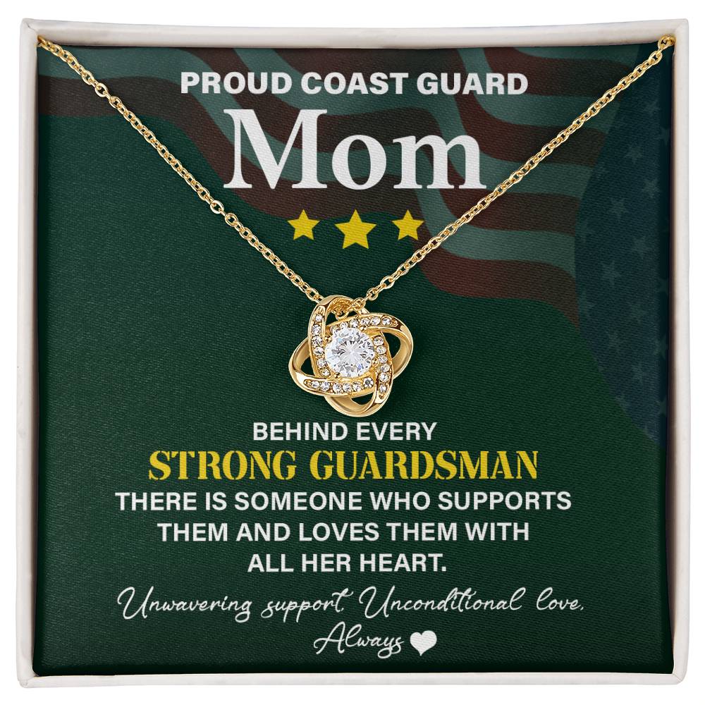 Coast Guard Mom Necklace - Proud Supporter With Unwavering Love, A Heartfelt Tribute To Strong Guardsmen Moms