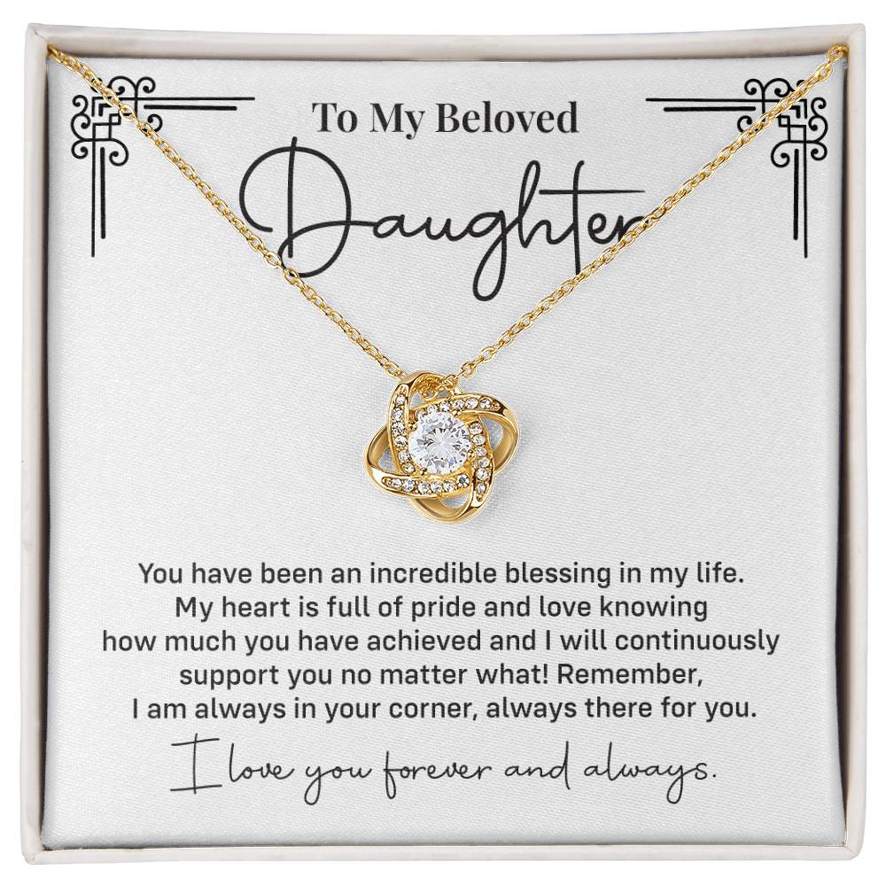 Beloved Daughter Necklace Gift – Pride & Love Message Card