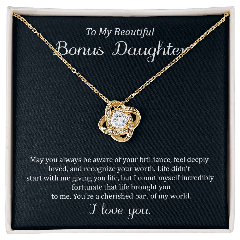 Bonus Daughter Gift from Stepmom with Love Knot Necklace