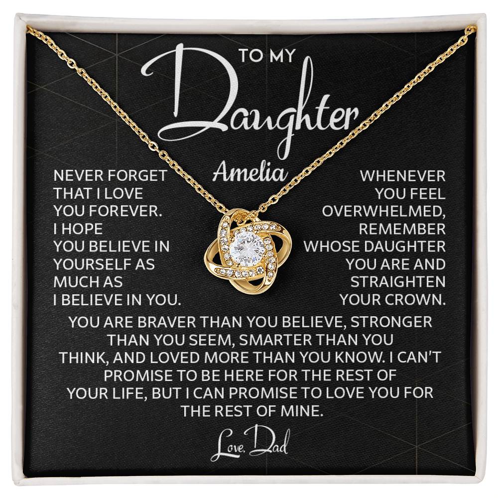 To My Daughter Necklace Gift from Dad – Message Card