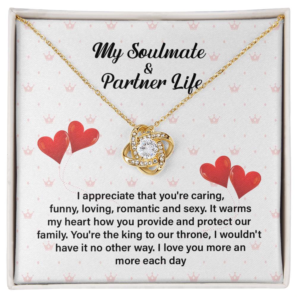 Soulmate Partner Necklace for Husband with Love Quote