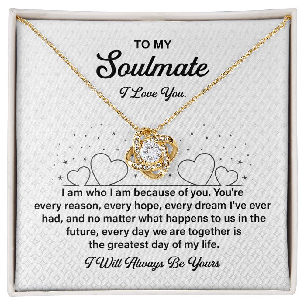 Soulmate Necklace Gift for Her with Love Message