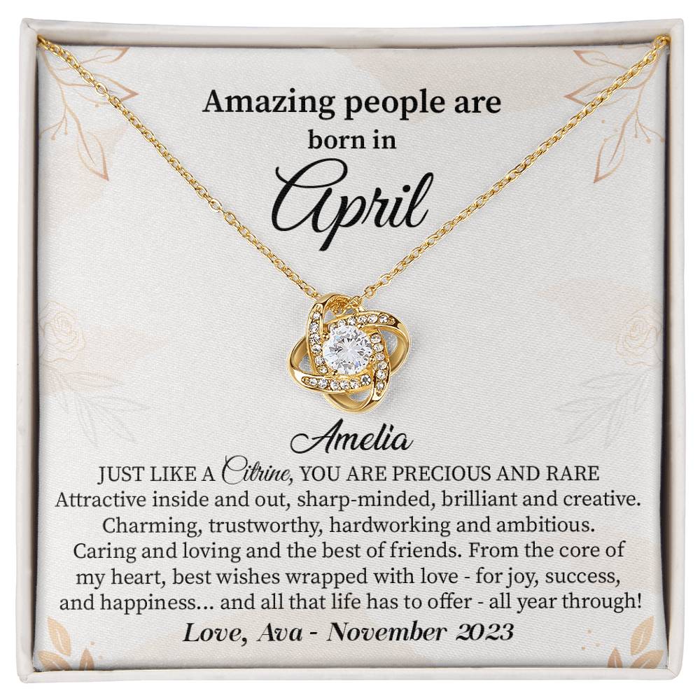 April Birthday Gift for Her – Elegant Necklace with Card