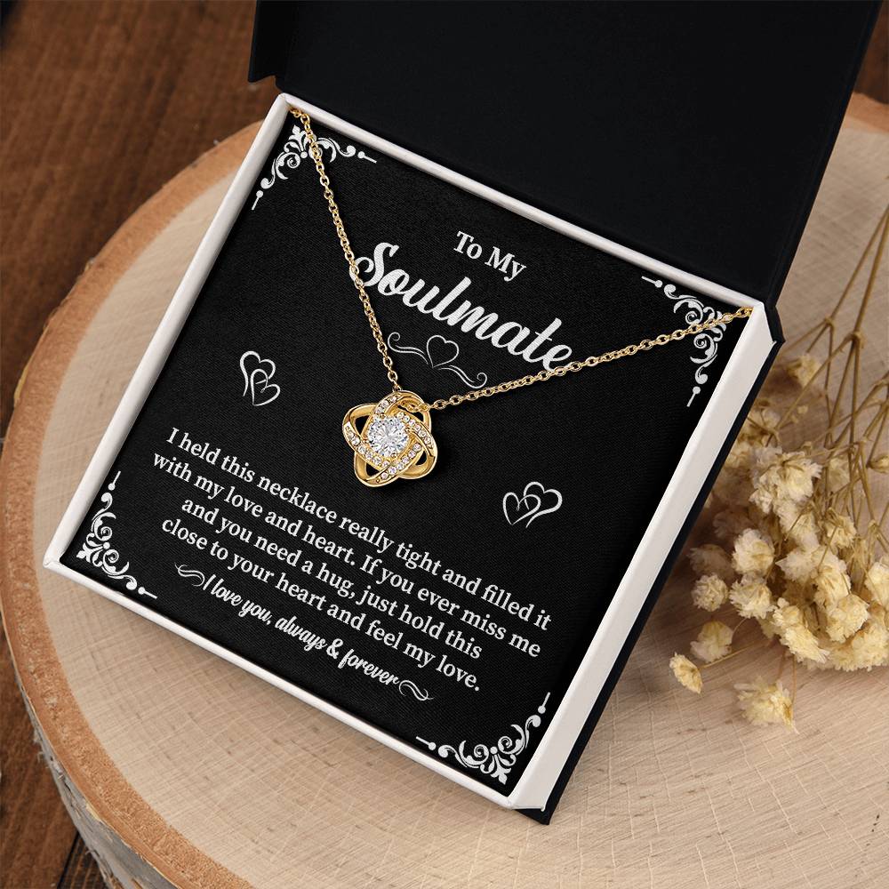 Soulmate Necklace for Her with Gift Box and Message