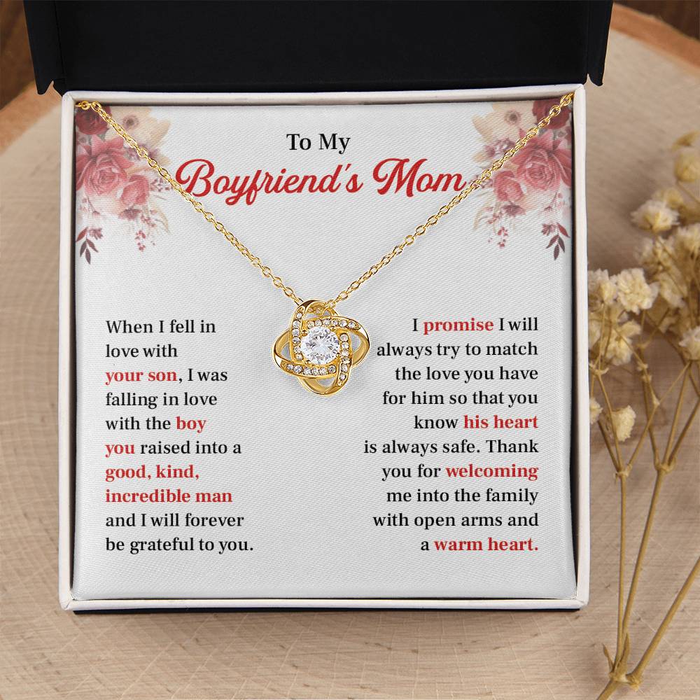 Boyfriend's Mom Necklace Gift with Message Card