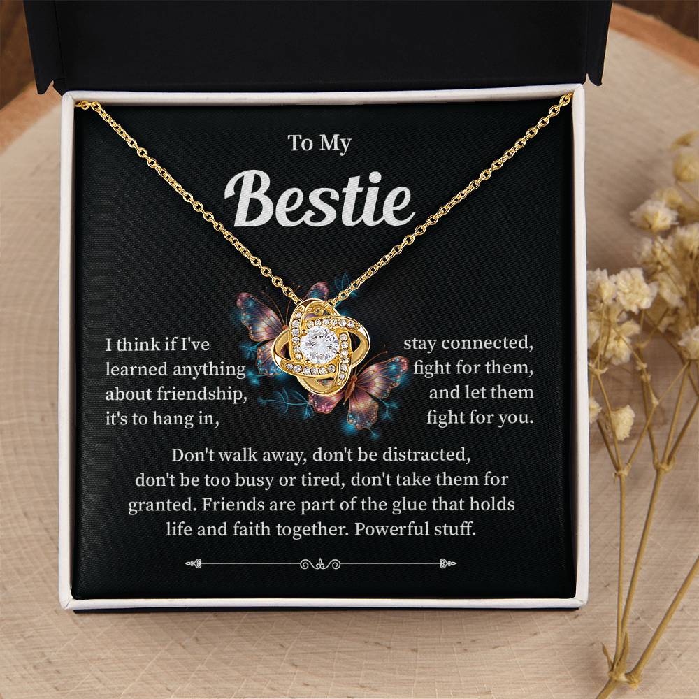 Bestie Necklace Gift with Heartfelt Message Card for Friends
