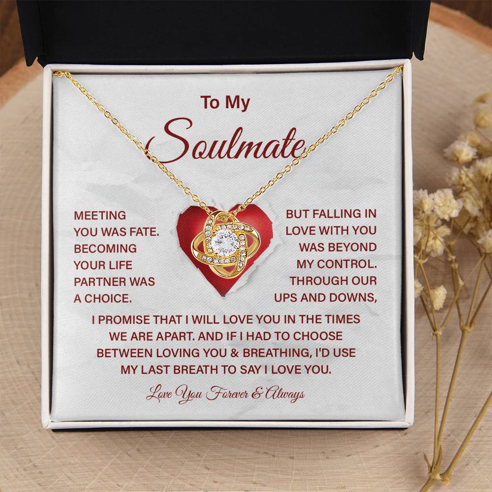 Soulmate Gift Necklace with Message Card & Box