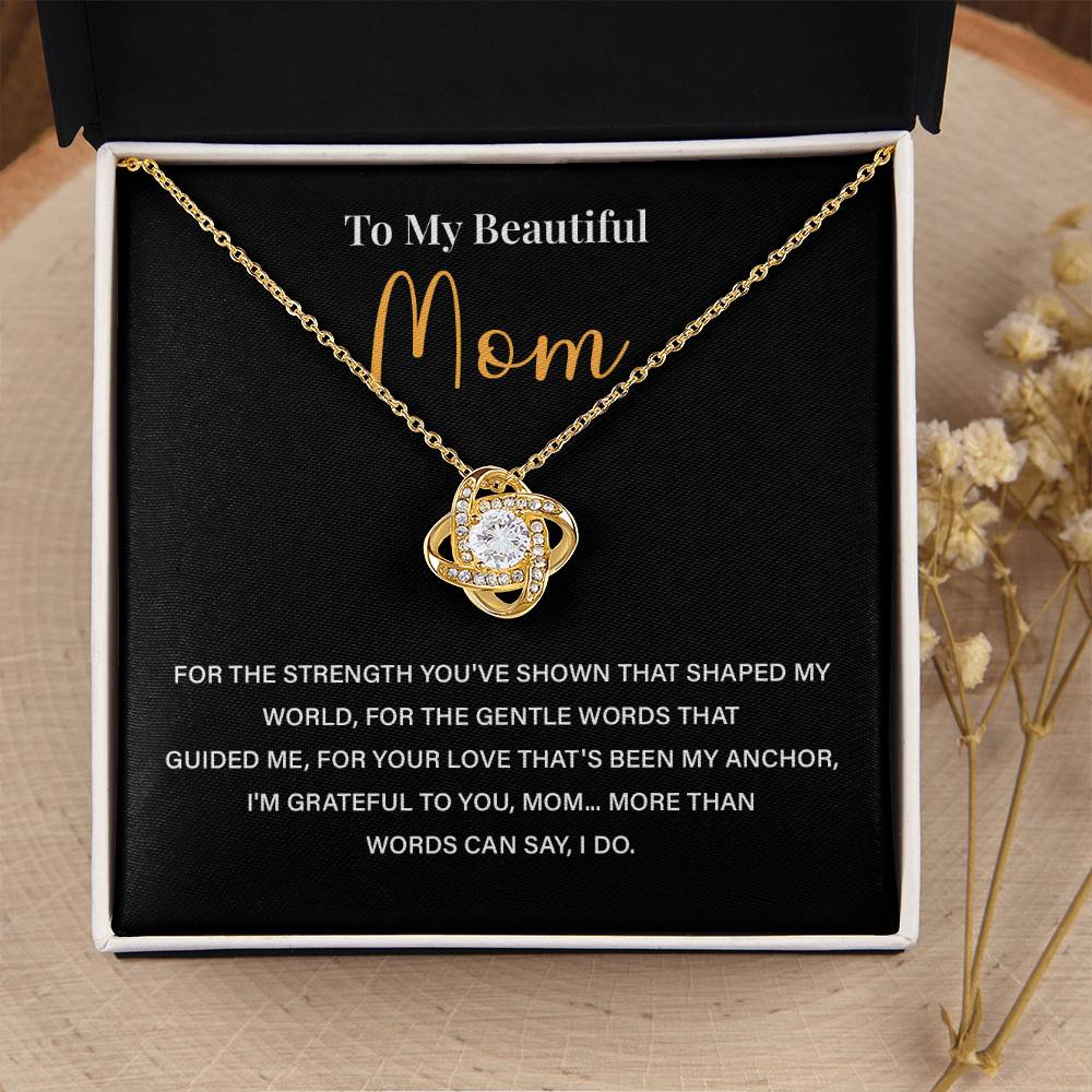 Mom Necklace Gift From Child With Thank You Message