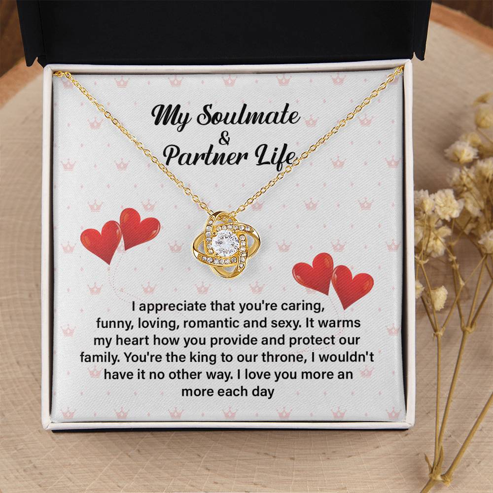 Soulmate Partner Necklace for Husband with Love Quote
