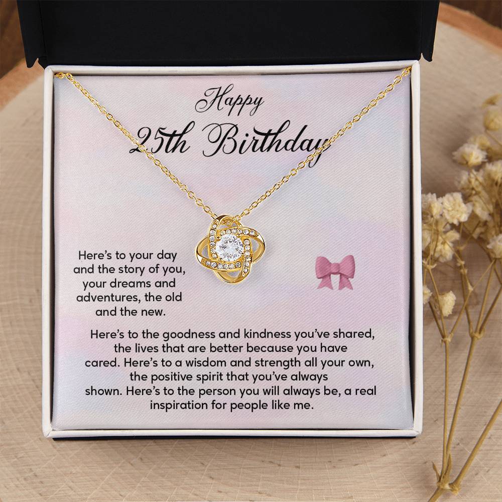 25th Birthday Gift for Her – Elegant Necklace with Heartfelt Note