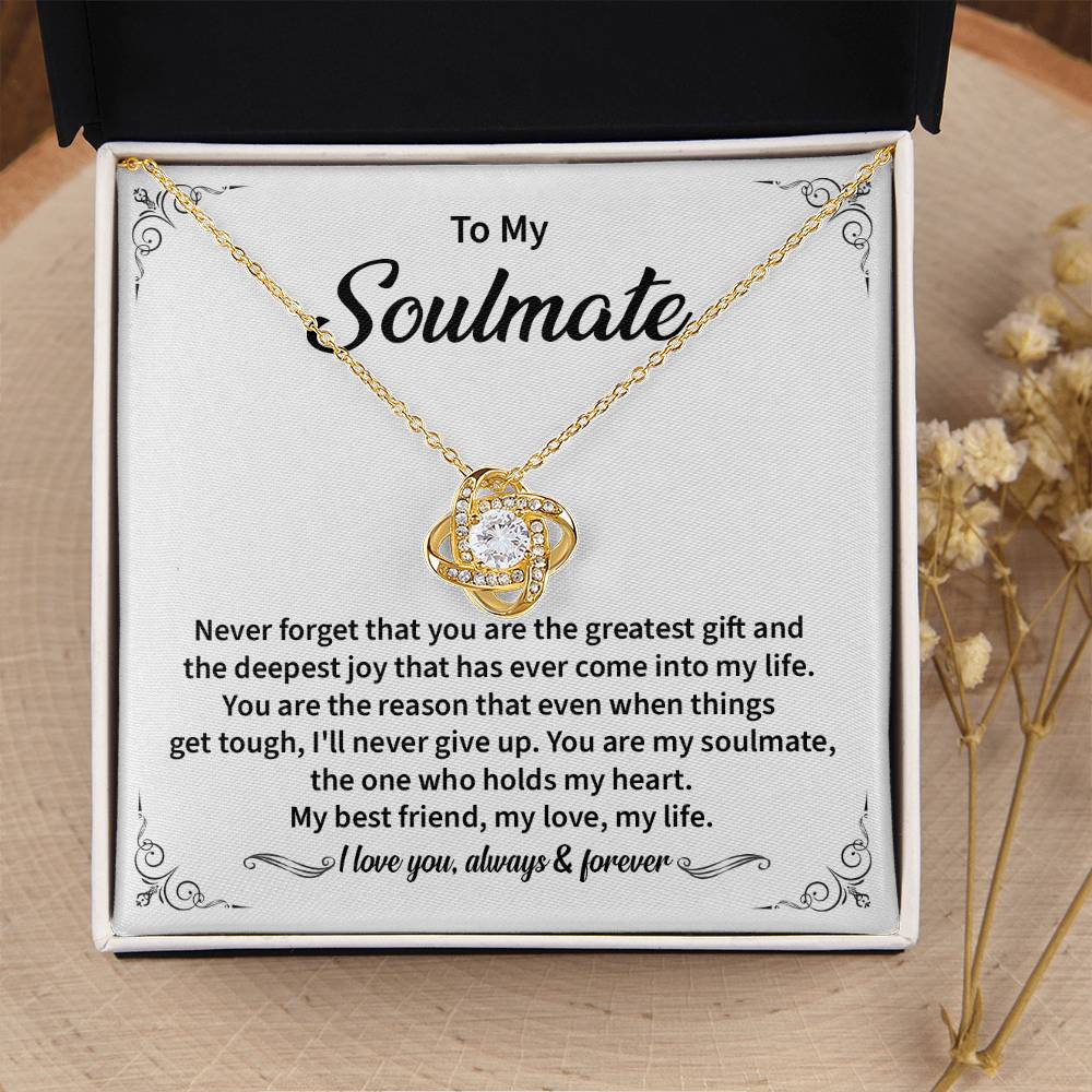 Soulmate Necklace Gift for Her with Message Card