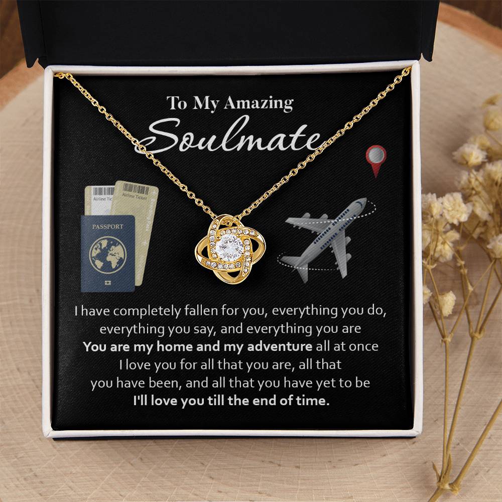 Soulmate Necklace Gift for Her – Message Card and Gift Box