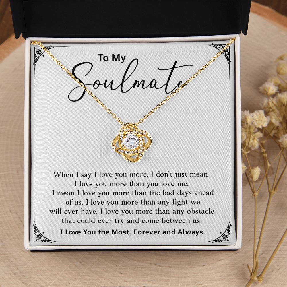 Soulmate Necklace Gift – I Love You the Most Card