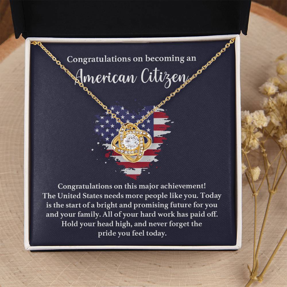 American Citizen Gift Necklace – Proud USA Keepsake